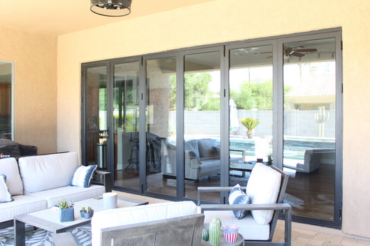 Folding patio doors on a Southern California home